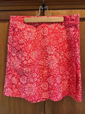Floral A-Line Wrap Skirt in Coral Pink by RipSkirt Hawaii